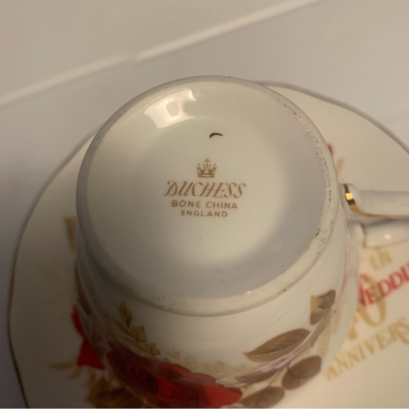 40th wedding anniversary cup and plate,vintage,Duchess bone china from England - Picture 4 of 8